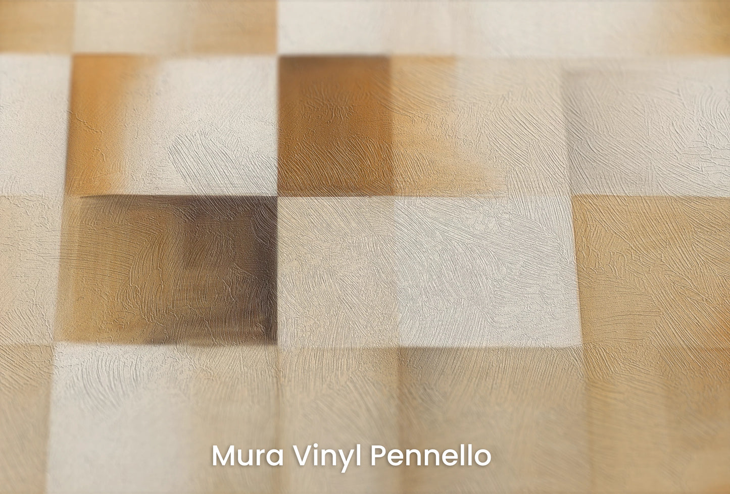 Zbliżenie na artystyczną fototapetę o nazwie Beige Canvas na podłożu Mura Vinyl Pennello - faktura pociągnięć pędzla malarskiego.
