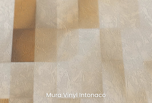 Zbliżenie na artystyczną fototapetę o nazwie Cubic Illusion na podłożu Mura Vinyl Intonaco - struktura tartego tynku.