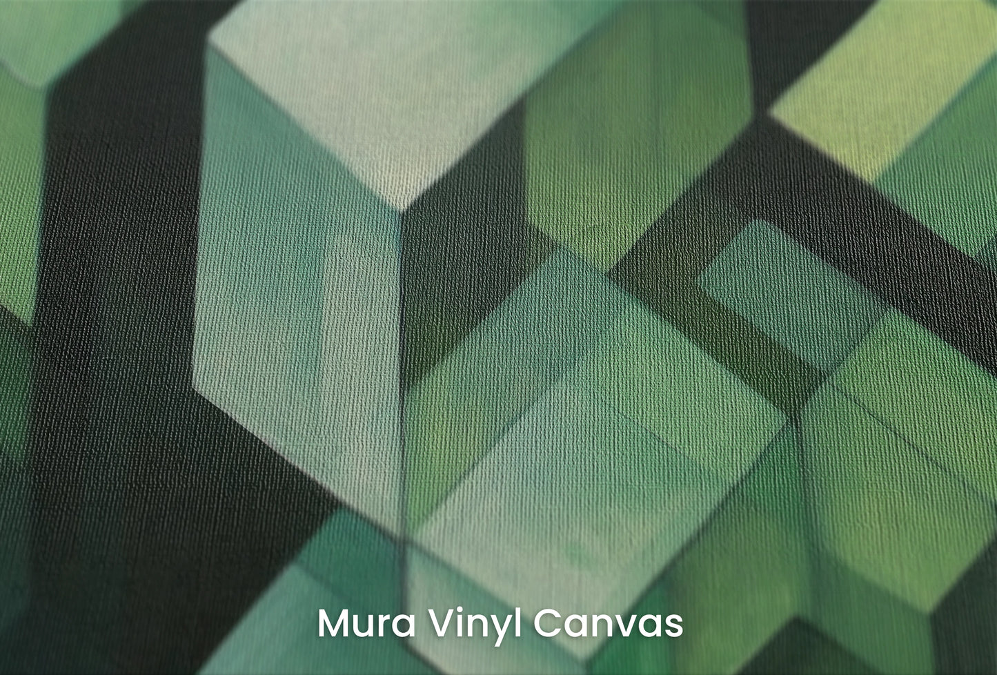 Zbliżenie na artystyczną fototapetę o nazwie Wooden Puzzle na podłożu Mura Vinyl Canvas - faktura naturalnego płótna.