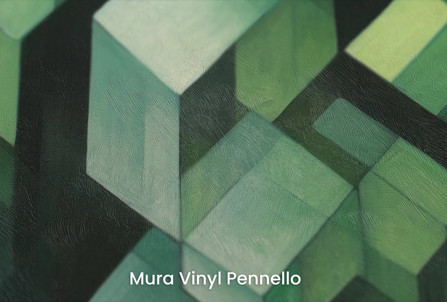 Zbliżenie na artystyczną fototapetę o nazwie Wooden Puzzle na podłożu Mura Vinyl Pennello - faktura pociągnięć pędzla malarskiego.