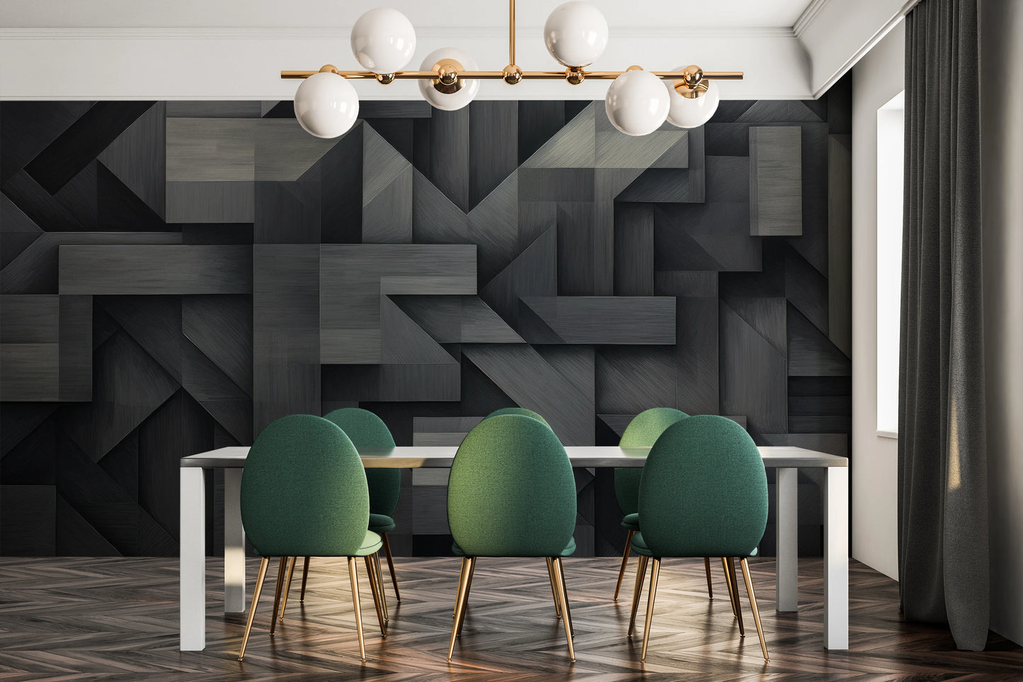 Wzór fototapety o nazwie Beige Relief pokazanej w kontekście pomieszczenia.
