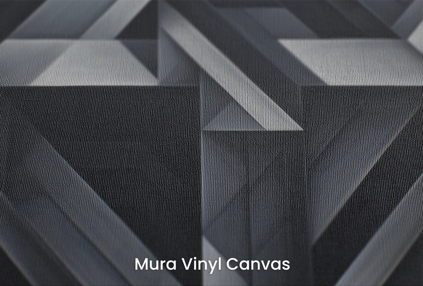 Zbliżenie na artystyczną fototapetę o nazwie Monochrome Geometry na podłożu Mura Vinyl Canvas - faktura naturalnego płótna.