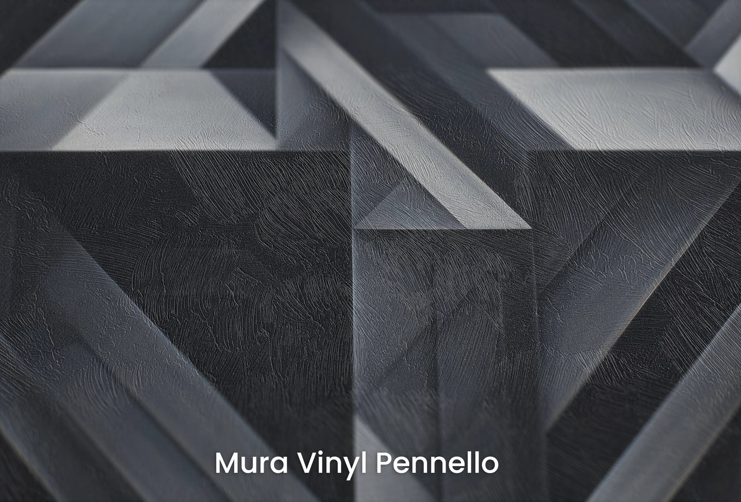 Zbliżenie na artystyczną fototapetę o nazwie Monochrome Geometry na podłożu Mura Vinyl Pennello - faktura pociągnięć pędzla malarskiego.