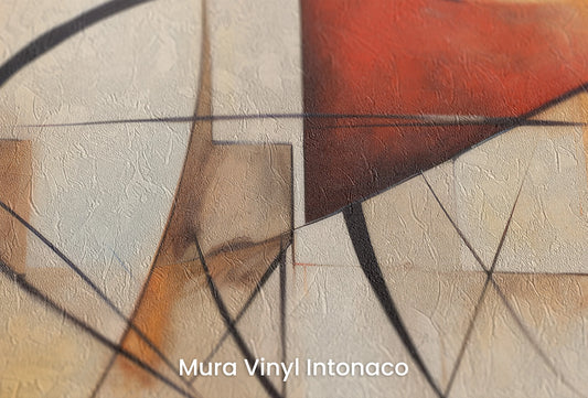 Zbliżenie na artystyczną fototapetę o nazwie Artistic Whirl na podłożu Mura Vinyl Intonaco - struktura tartego tynku.