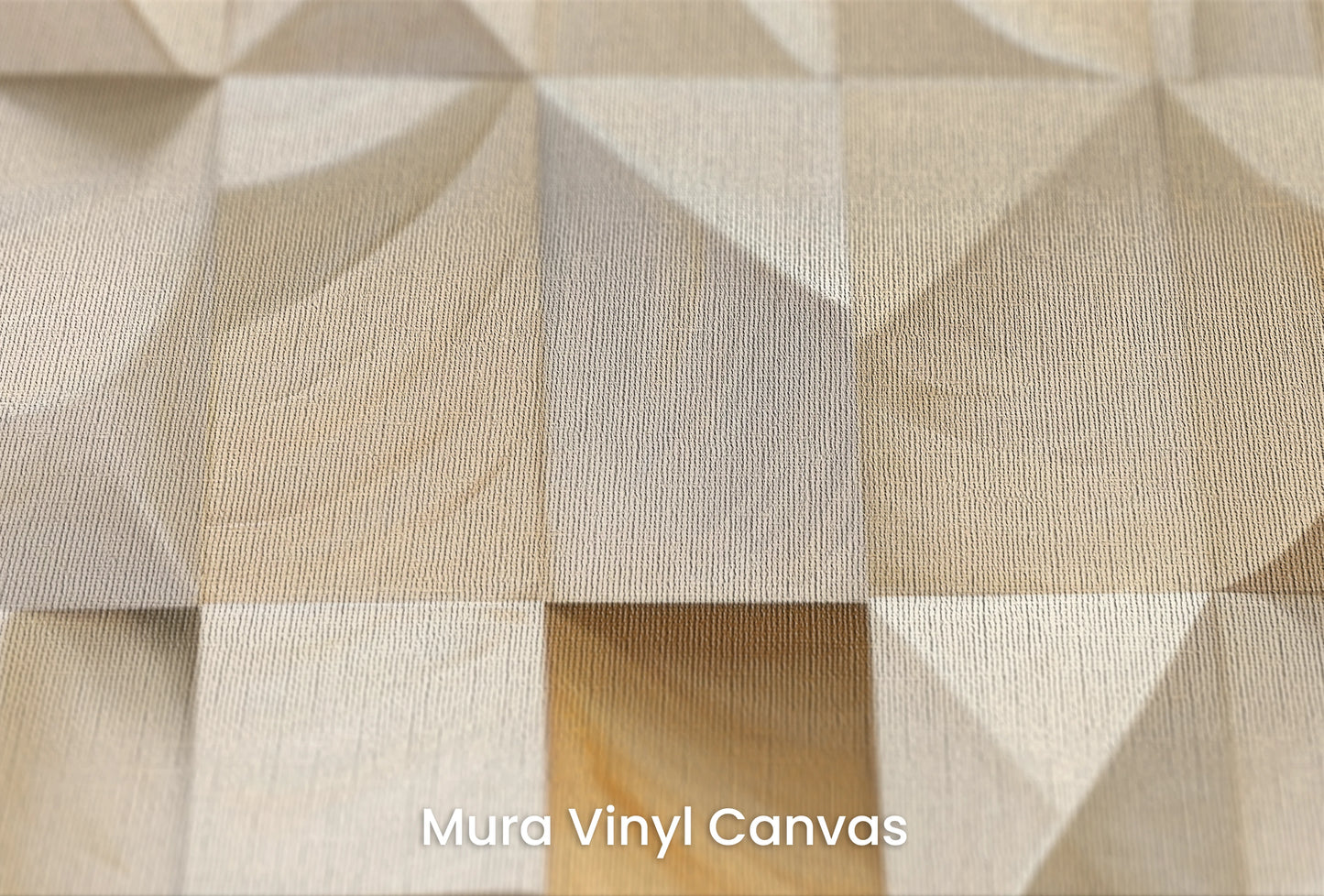 Zbliżenie na artystyczną fototapetę o nazwie Wooden Origami na podłożu Mura Vinyl Canvas - faktura naturalnego płótna.