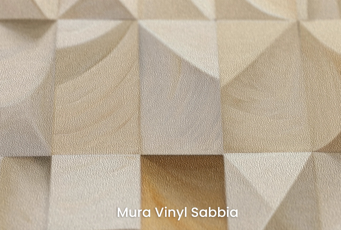 Zbliżenie na artystyczną fototapetę o nazwie Wooden Origami na podłożu Mura Vinyl Sabbia struktura grubego ziarna piasku.