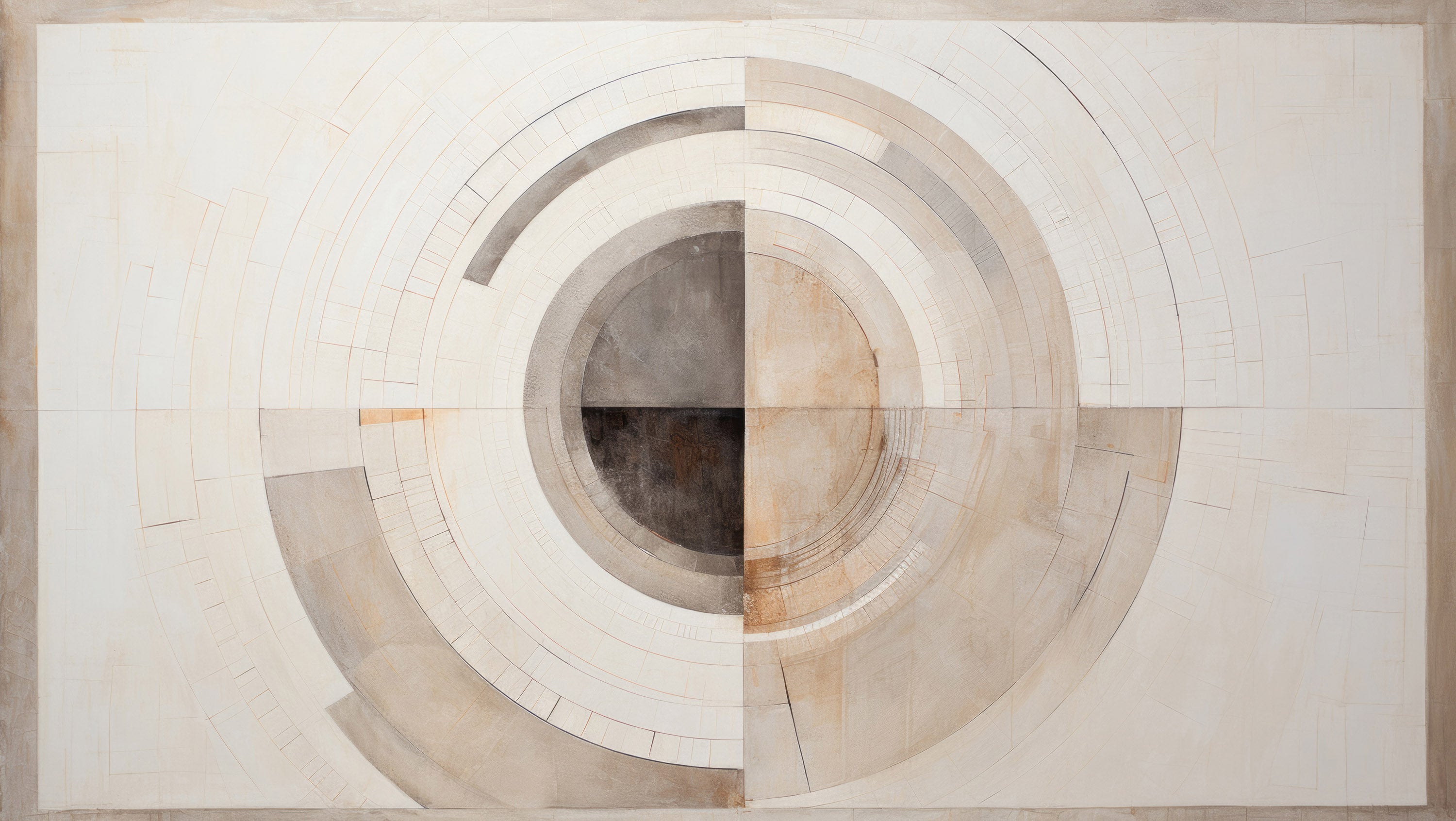 Podgląd wzoru: Prezentacja całego wzoru fototapety o nazwie MONOCHROME ECLIPSE ABSTRACTION #2