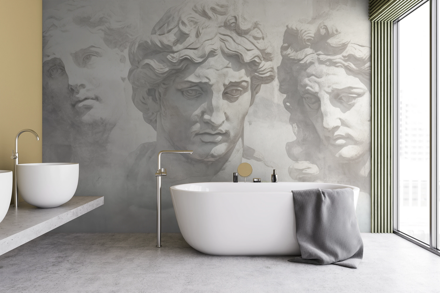 Fototapeta malowana o nazwie Greek Tragedy pokazana w aranżacji wnętrza.