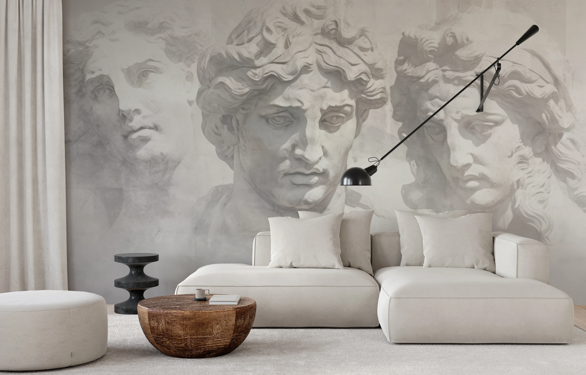 Fototapeta artystyczna o nazwie Greek Tragedy pokazana w aranżacji wnętrza.