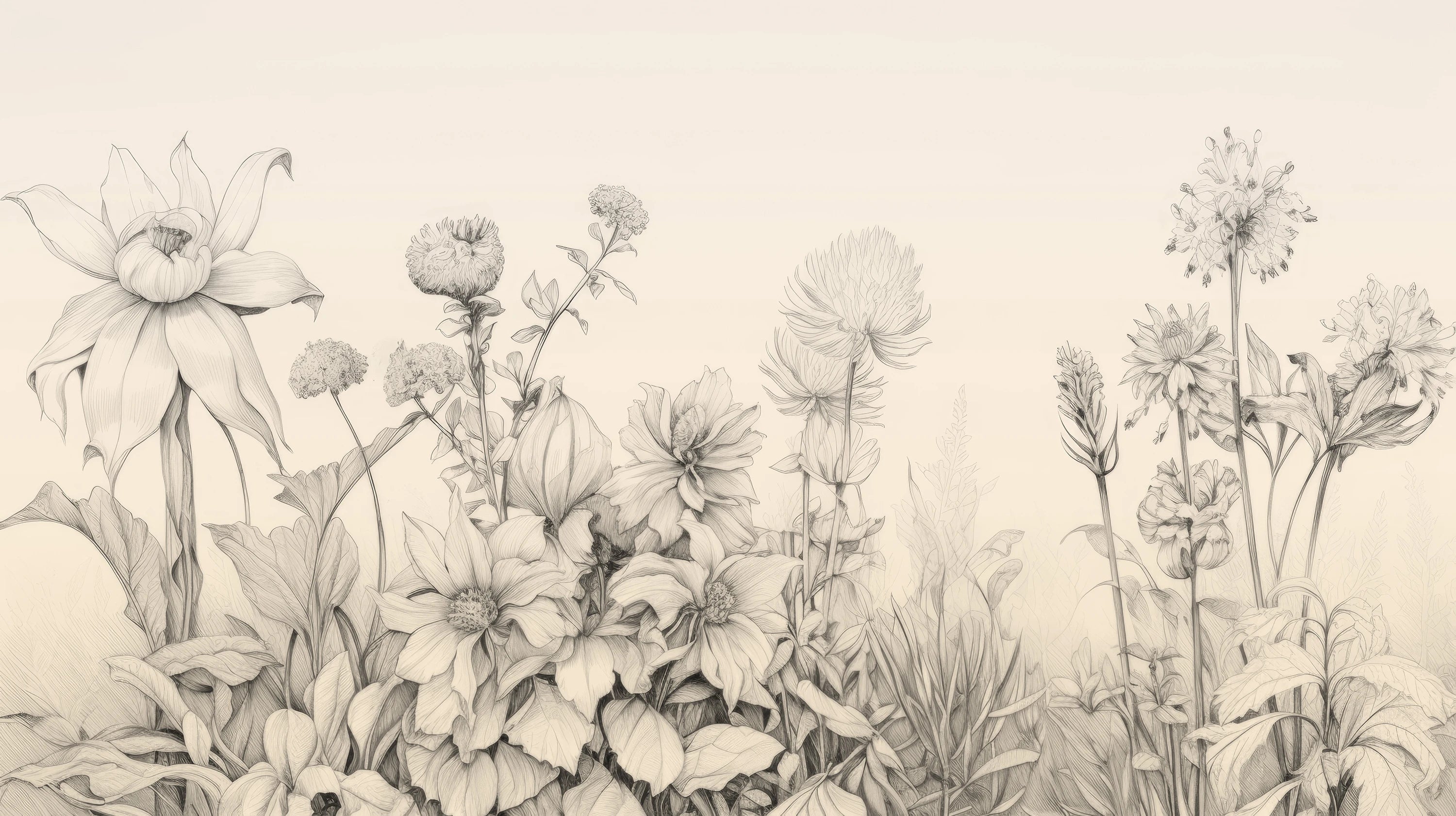 Mustervorschau: Prezentacja całego wzoru fototapety o nazwie Harmonious Blossoms