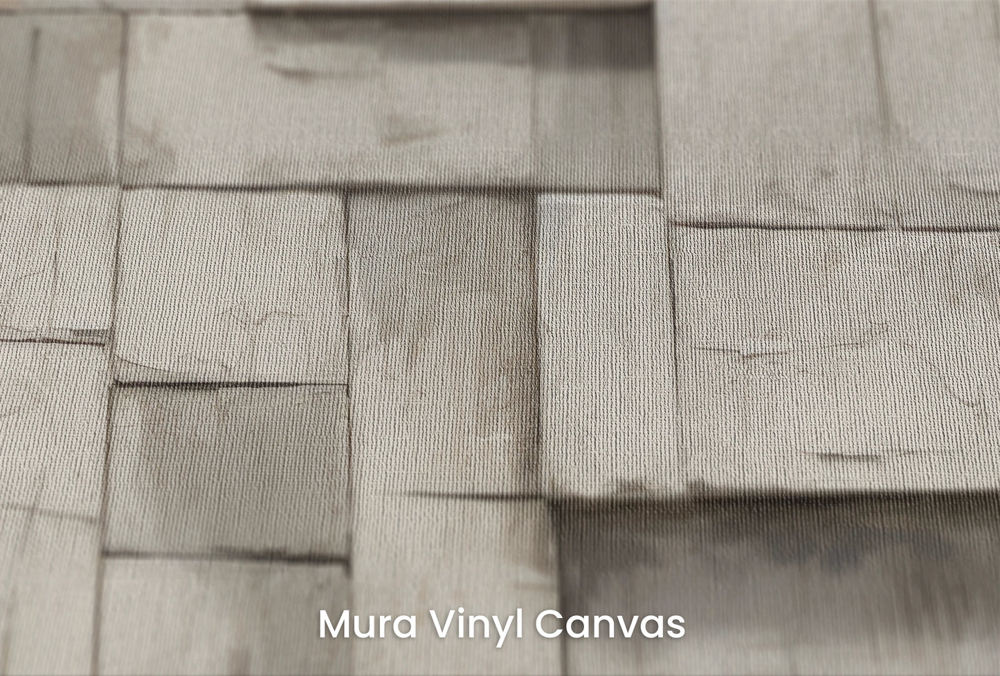 Zbliżenie na artystyczną fototapetę o nazwie Monochrome Mosaic na podłożu Mura Vinyl Canvas - faktura naturalnego płótna.