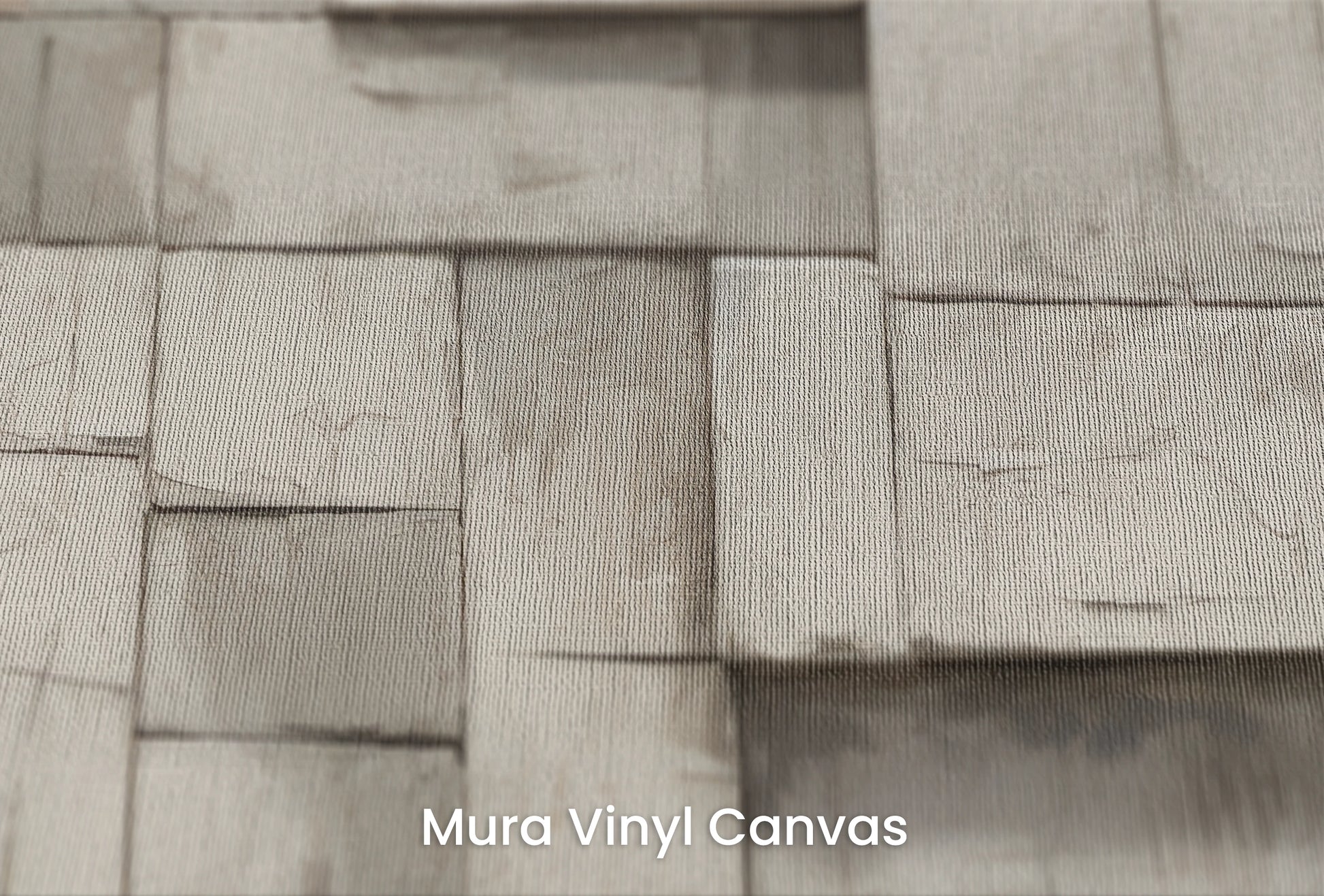 Zbliżenie na artystyczną fototapetę o nazwie Monochrome Mosaic na podłożu Mura Vinyl Canvas - faktura naturalnego płótna.