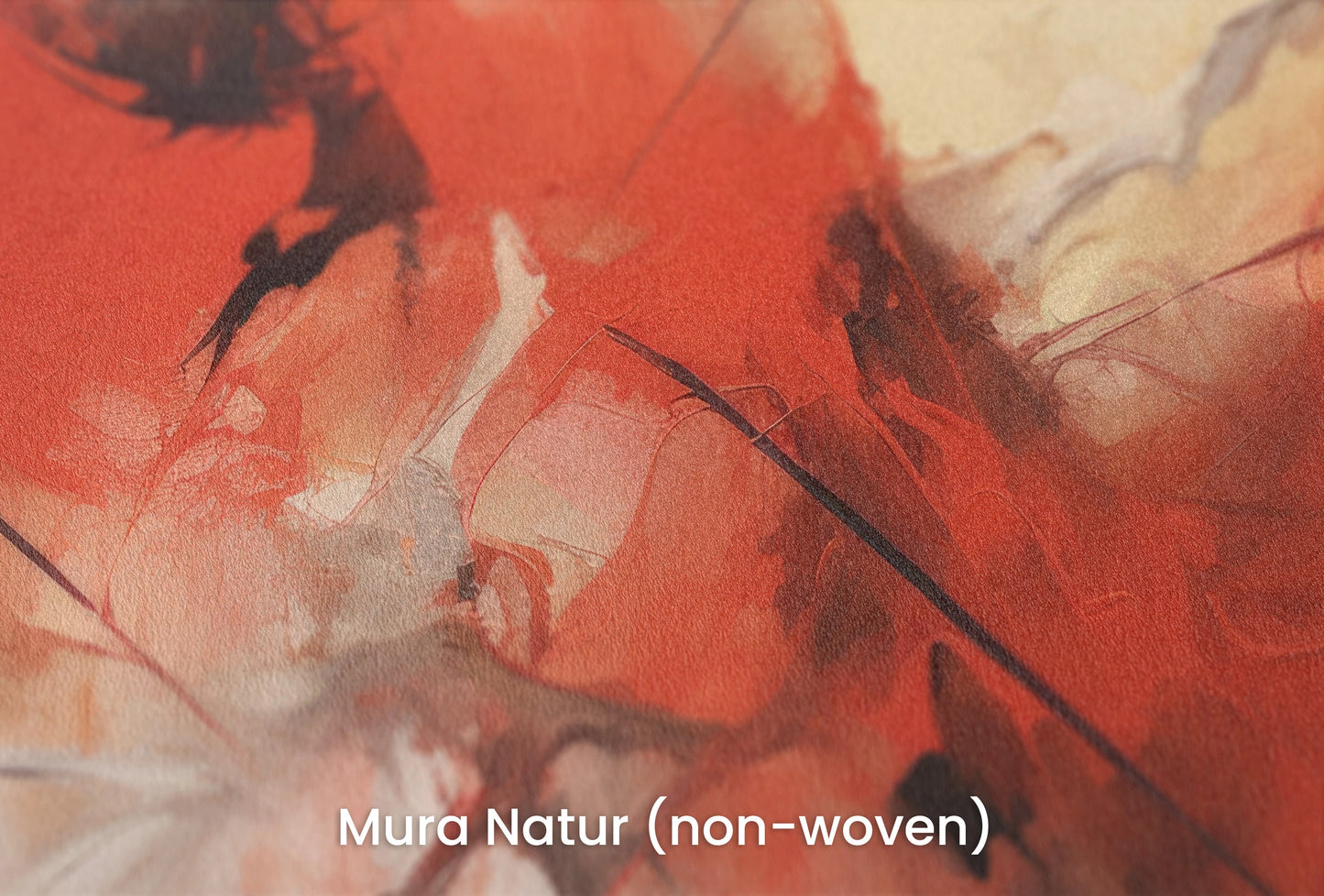 Zbliżenie na artystyczną fototapetę o nazwie Crimson Flow na podłożu Mura Natur (non-woven) - naturalne i ekologiczne podłoże.