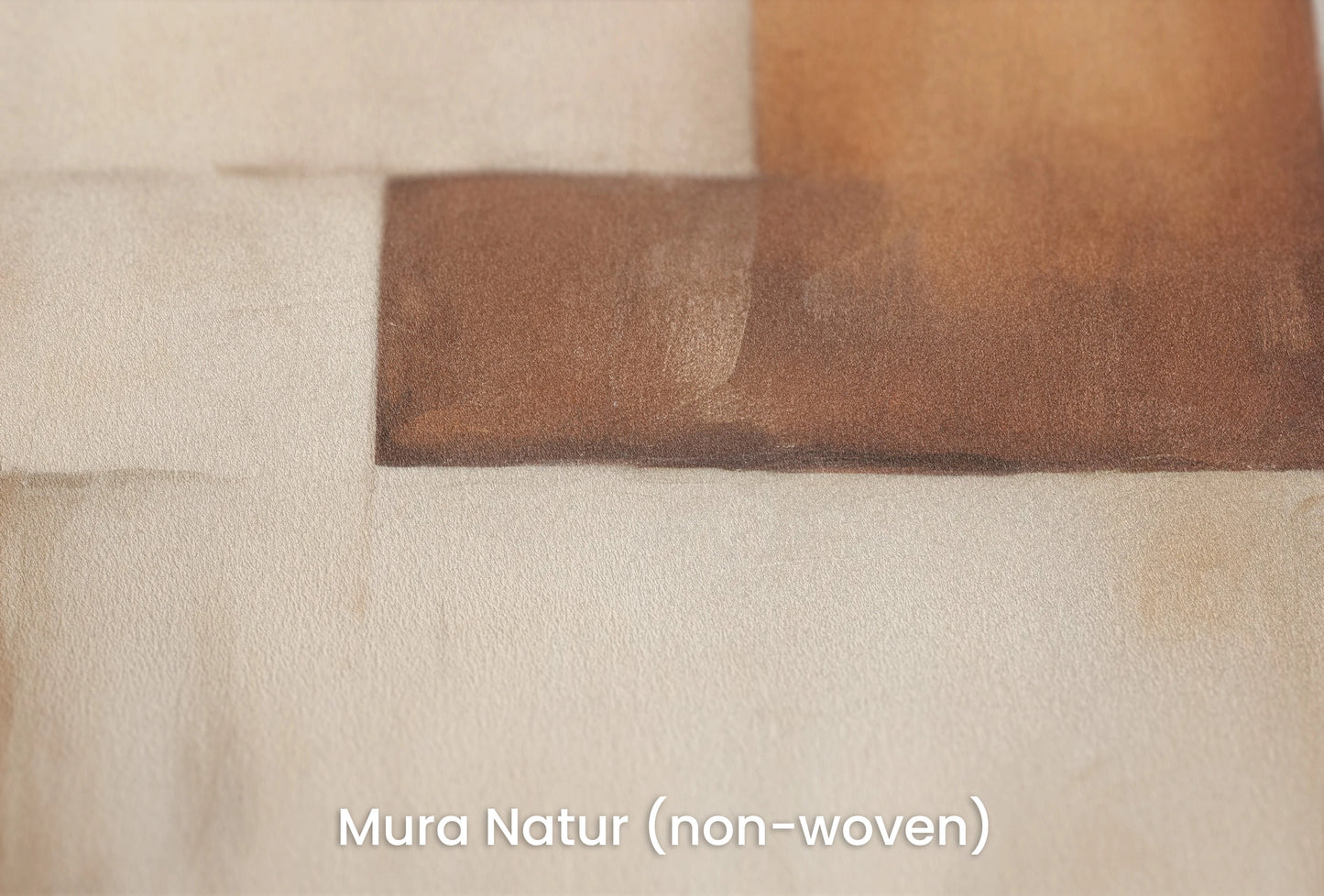Zbliżenie na artystyczną fototapetę o nazwie Earthy Blocks na podłożu Mura Natur (non-woven) - naturalne i ekologiczne podłoże.