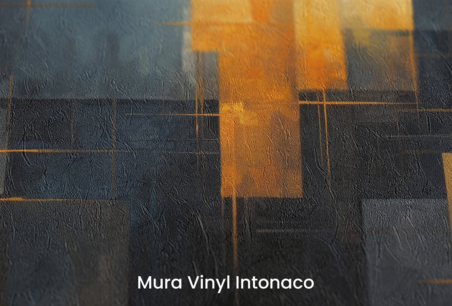 Zbliżenie na artystyczną fototapetę o nazwie Midnight Intersection na podłożu Mura Vinyl Intonaco - struktura tartego tynku.