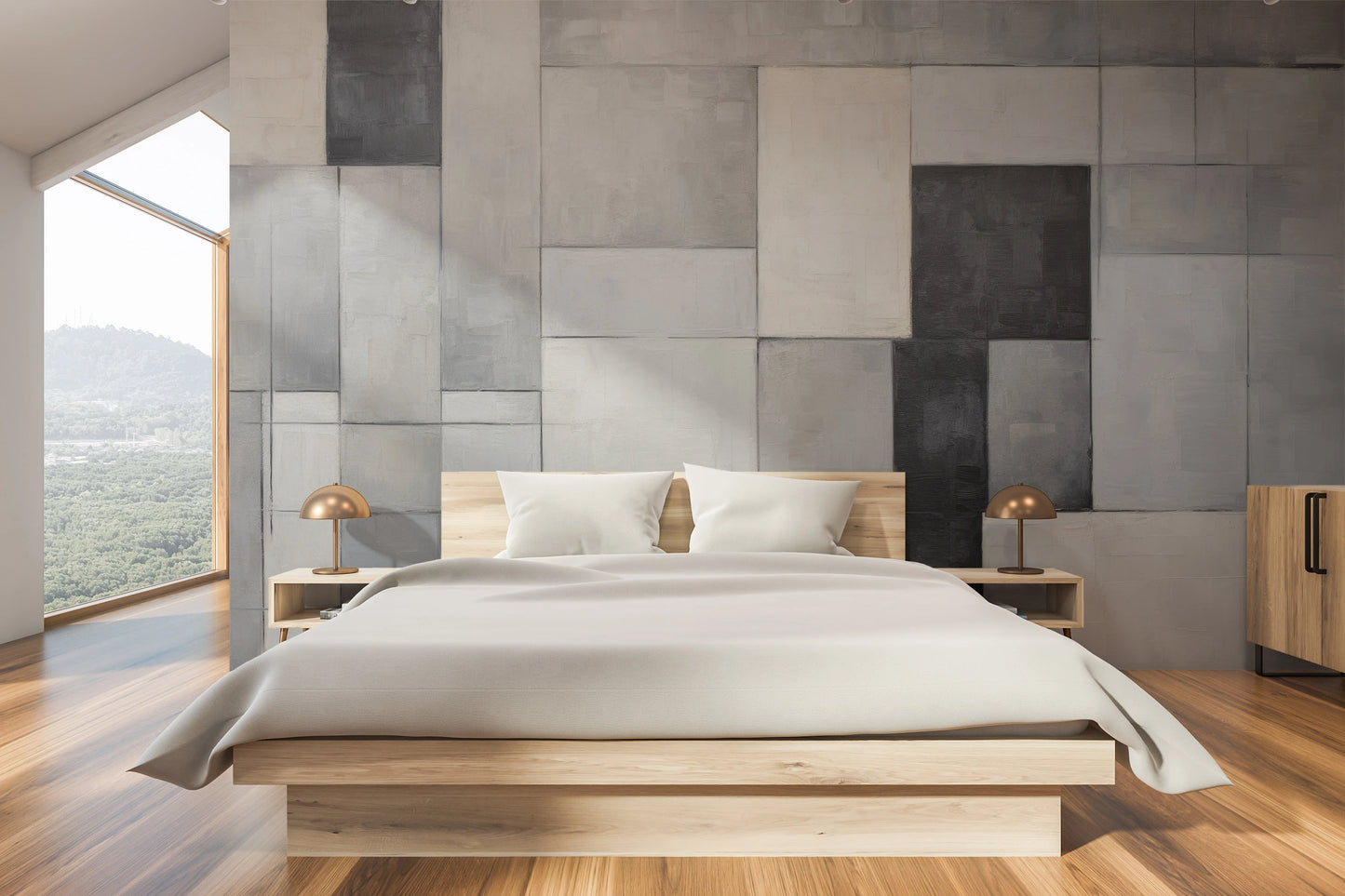 Fototapeta o nazwie Concrete Patchwork użyta w aranzacji wnętrza.
