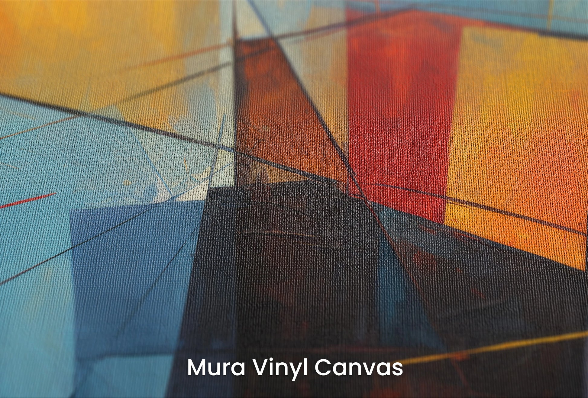 Zbliżenie na artystyczną fototapetę o nazwie Chromatic Rise na podłożu Mura Vinyl Canvas - faktura naturalnego płótna.