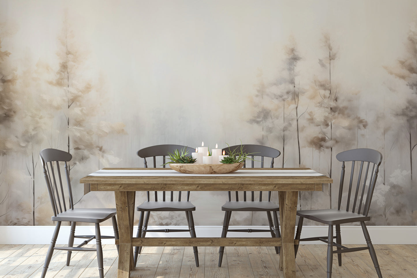 Fototapeta o nazwie MISTY MORNING MEADOW MURAL użyta w aranzacji wnętrza.