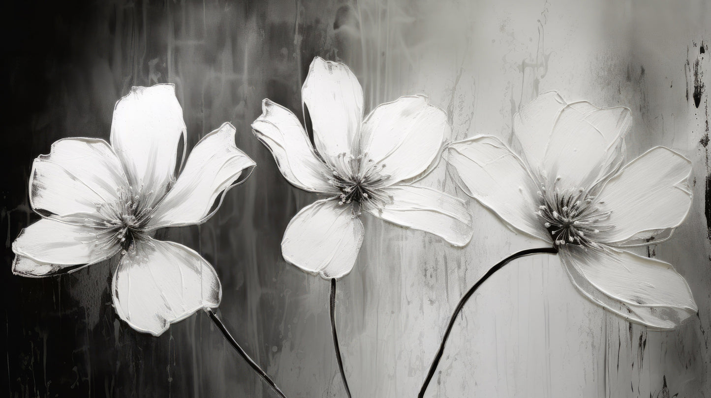 Prezentacja całego wzoru fototapety o nazwie CHIAROSCURO BLOSSOMS