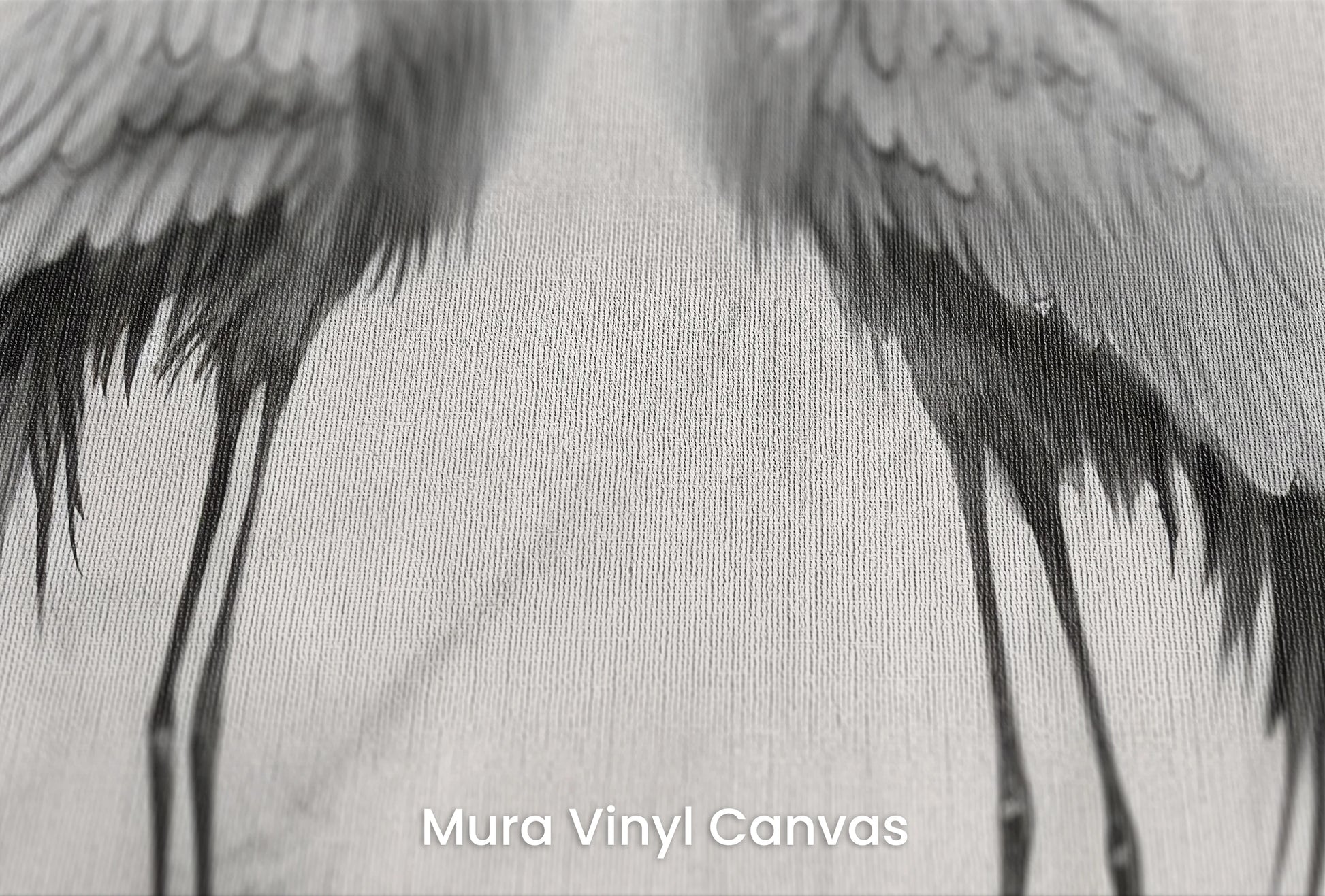 Zbliżenie na artystyczną fototapetę o nazwie Whispering Moon na podłożu Mura Vinyl Canvas - faktura naturalnego płótna.