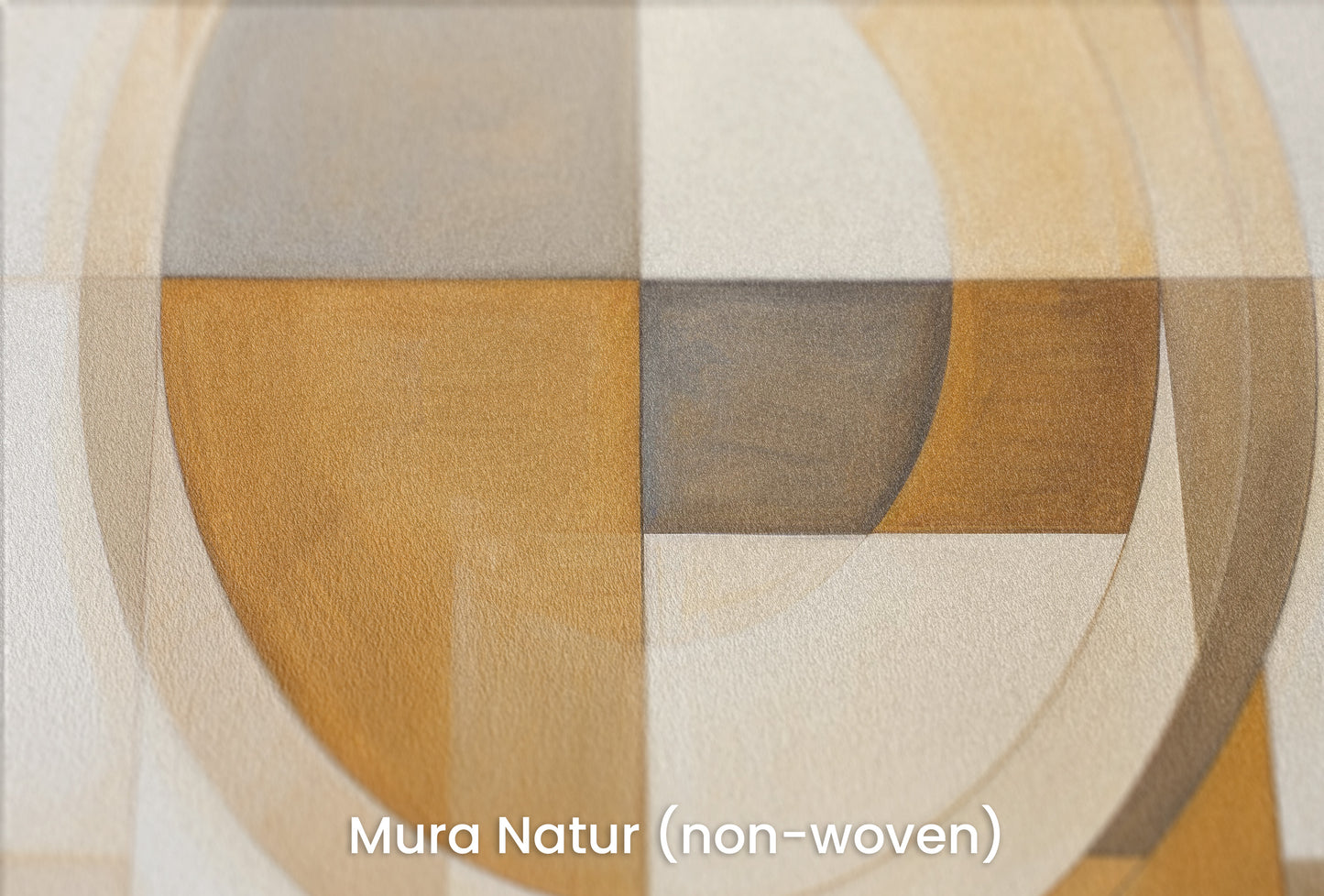 Zbliżenie na artystyczną fototapetę o nazwie ORBITAL BEIGE BALANCE na podłożu Mura Natur (non-woven) - naturalne i ekologiczne podłoże.