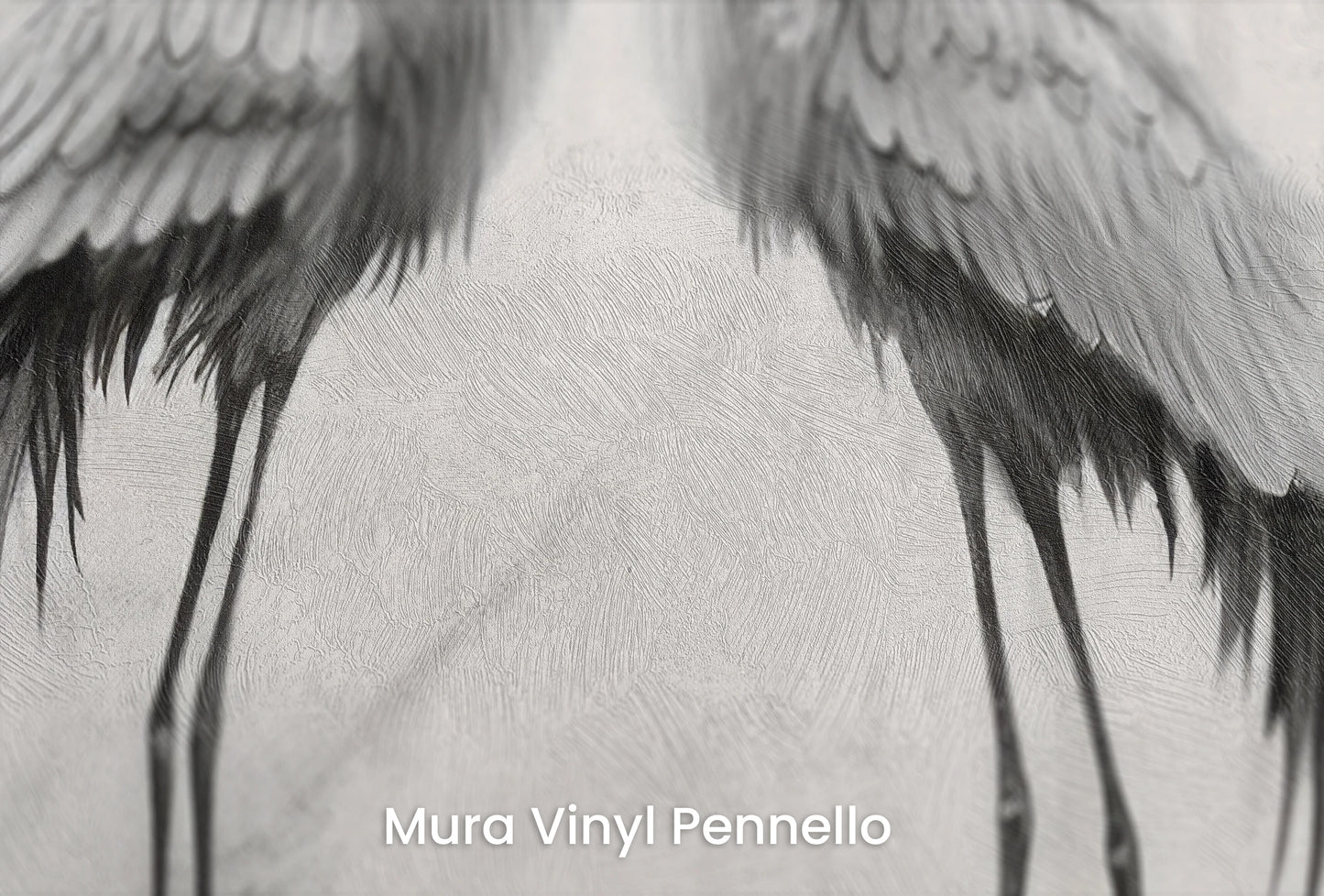 Zbliżenie na artystyczną fototapetę o nazwie Whispering Moon na podłożu Mura Vinyl Pennello - faktura pociągnięć pędzla malarskiego.