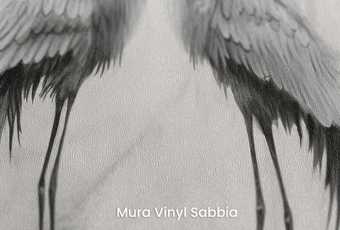 Zbliżenie na artystyczną fototapetę o nazwie Whispering Moon na podłożu Mura Vinyl Sabbia struktura grubego ziarna piasku.