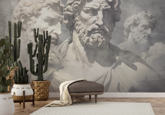 Wzór fototapety artystycznej o nazwie Eternal Contemplation pokazanej w aranżacji wnętrza.