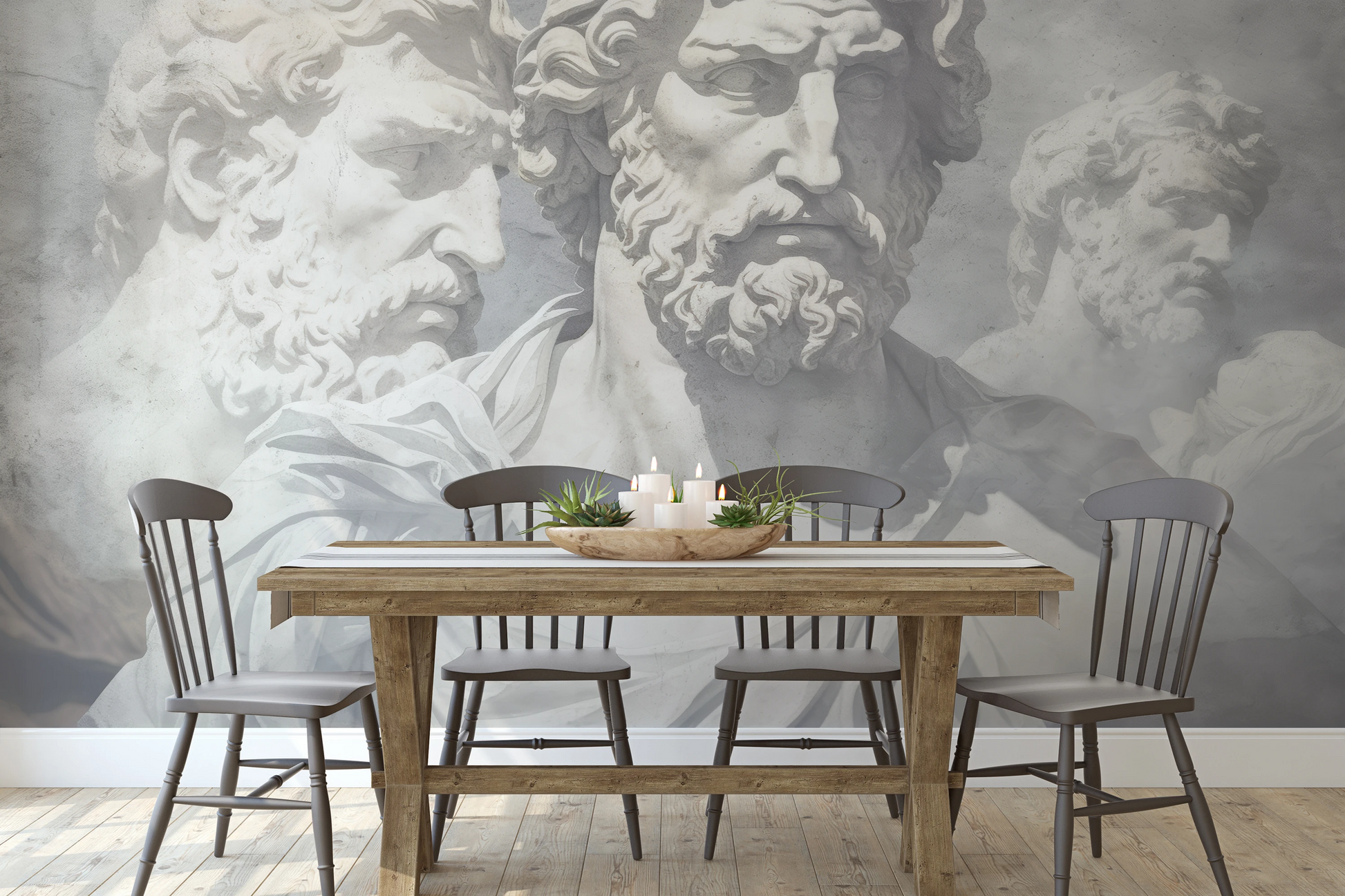 Fototapeta artystyczna o nazwie Eternal Contemplation pokazana w aranżacji wnętrza.