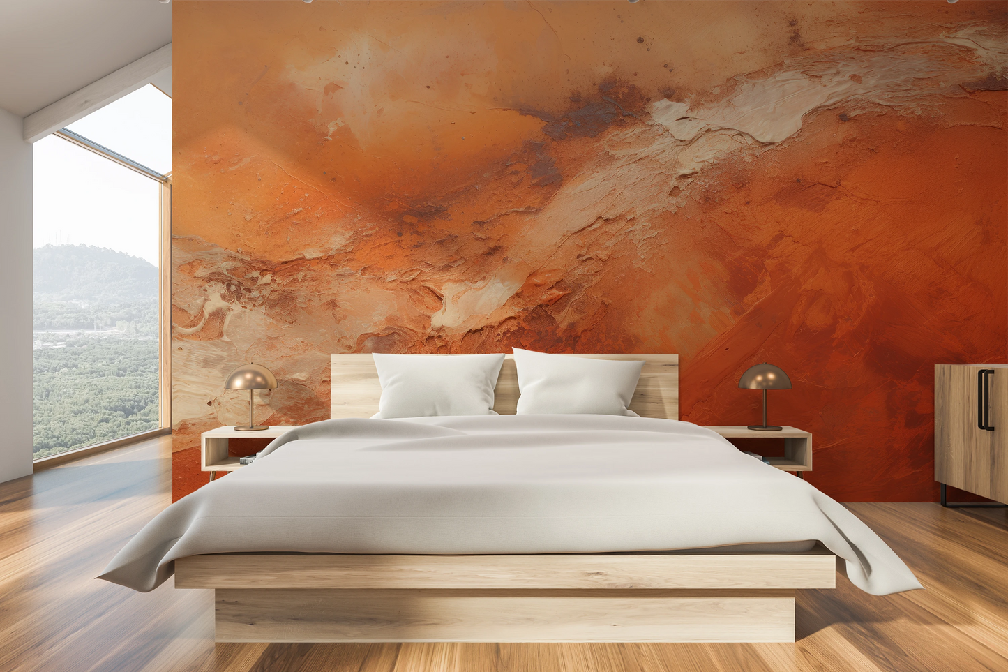 Fototapeta artystyczna o nazwie Mars' Warmth pokazana w aranżacji wnętrza.