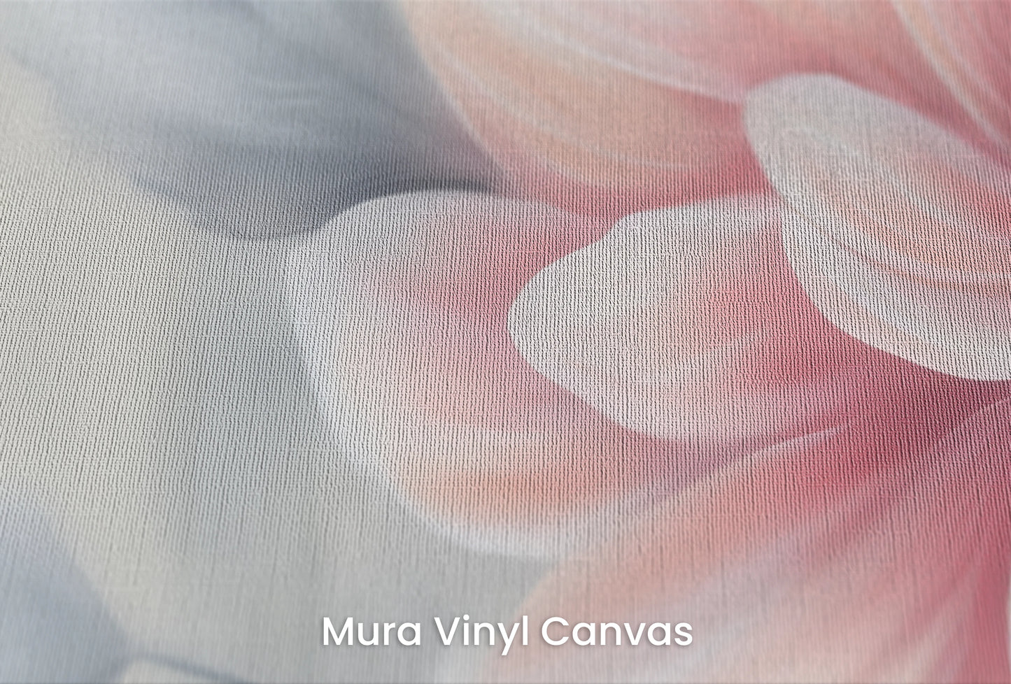 Zbliżenie na artystyczną fototapetę o nazwie Pink Blossom Dance na podłożu Mura Vinyl Canvas - faktura naturalnego płótna.