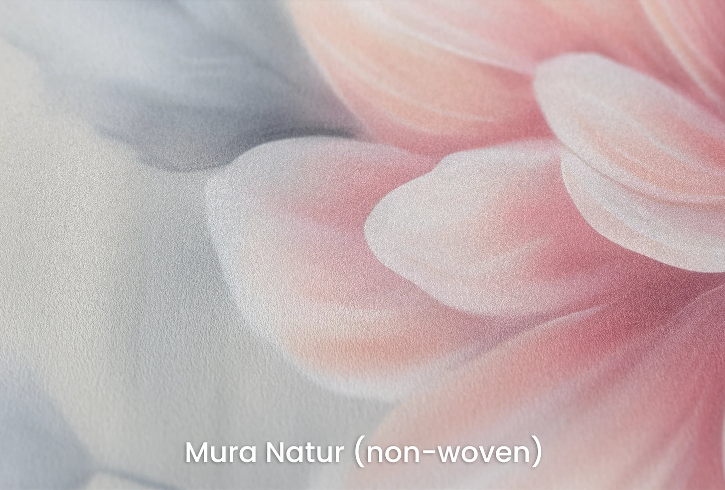 Zbliżenie na artystyczną fototapetę o nazwie Pink Blossom Dance na podłożu Mura Natur (non-woven) - naturalne i ekologiczne podłoże.