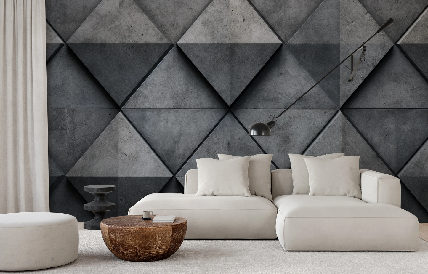 Wzór fototapety malowanej o nazwie Diamond Dynamics pokazanej w aranżacji wnętrza.