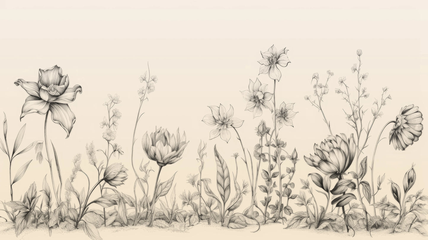 Prezentacja całego wzoru fototapety o nazwie Gentle Petals