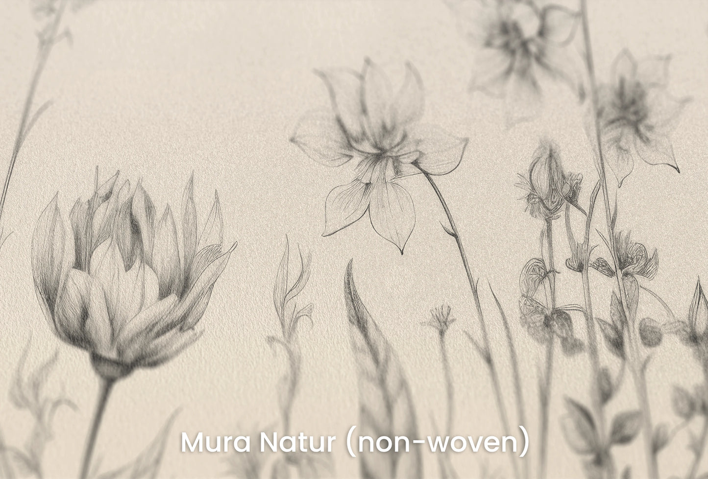 Zbliżenie na artystyczną fototapetę o nazwie Gentle Petals na podłożu Mura Natur (non-woven) - naturalne i ekologiczne podłoże.