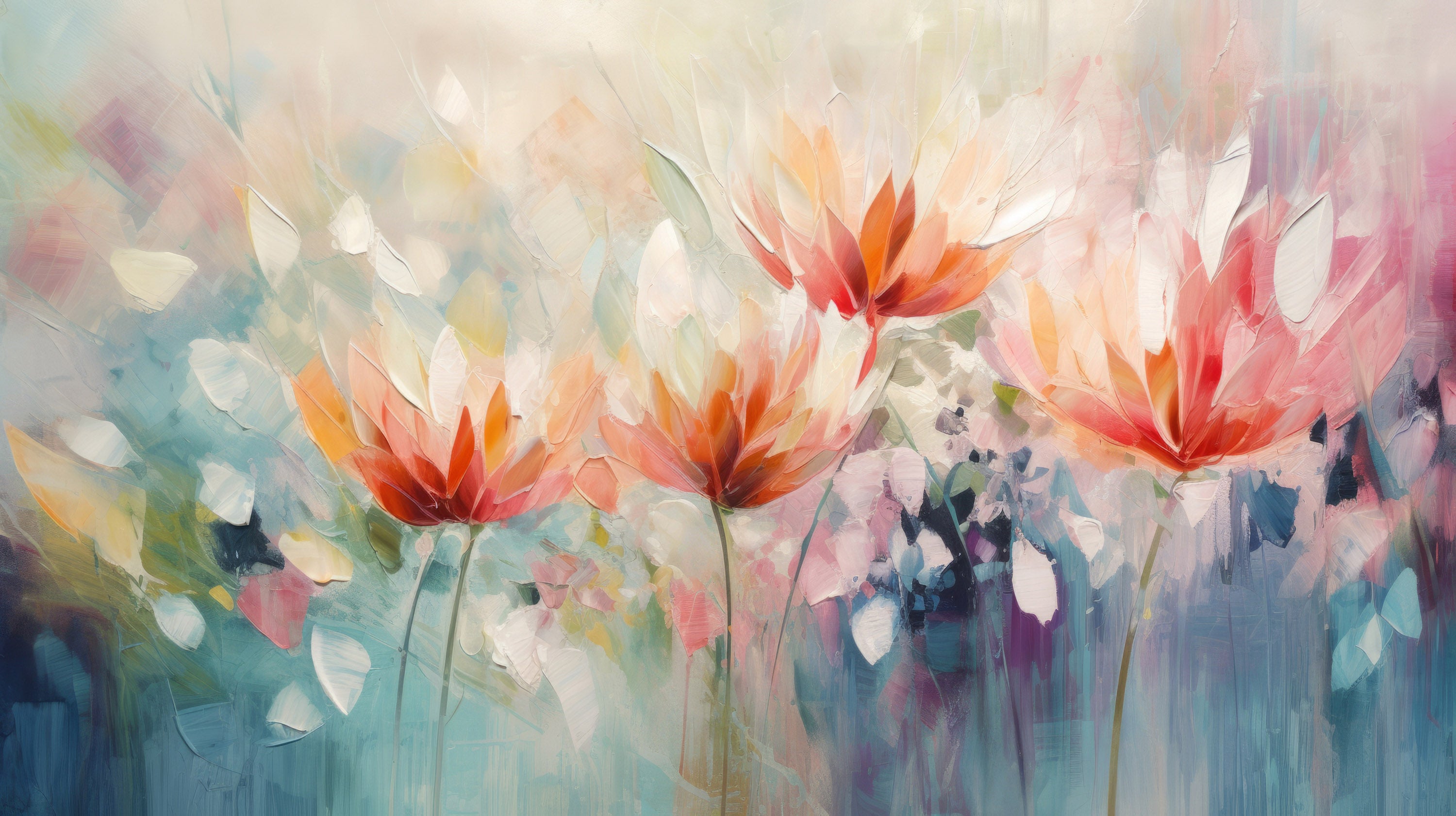 Mustervorschau: Prezentacja całego wzoru fototapety o nazwie Vibrant Floral Symphony