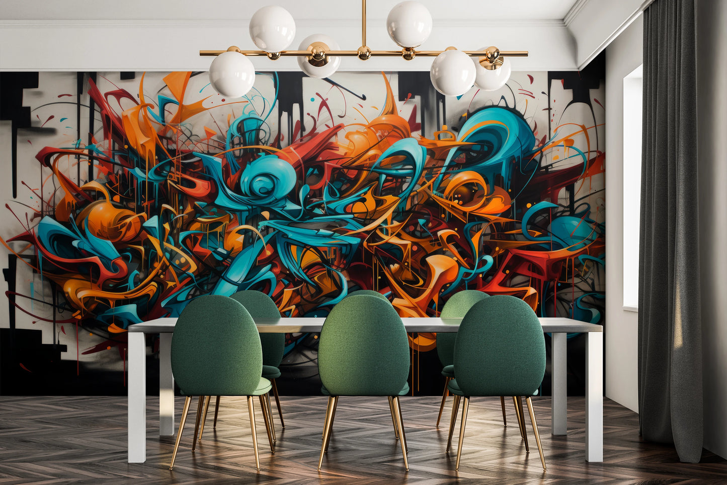 Fototapeta malowana o nazwie Abstract Turmoil pokazana w aranżacji wnętrza.