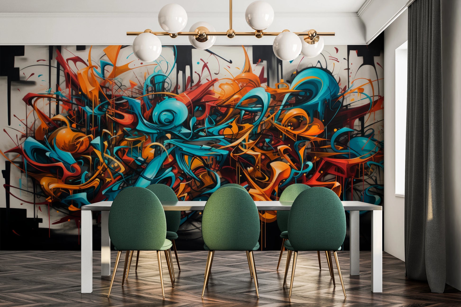 Fototapeta malowana o nazwie Abstract Turmoil pokazana w aranżacji wnętrza.
