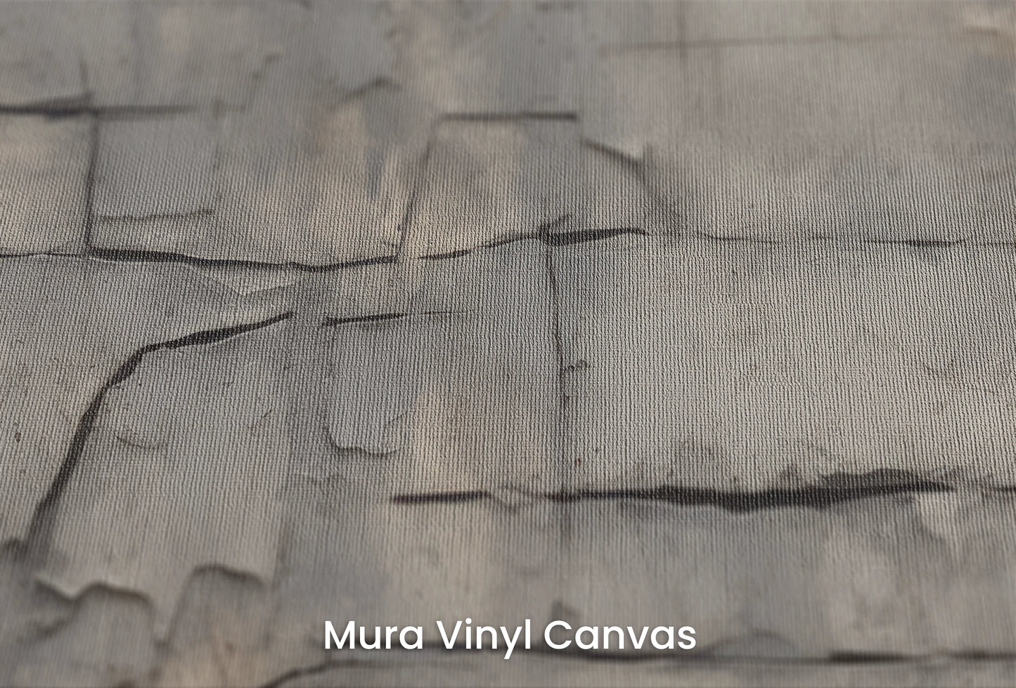 Zbliżenie na artystyczną fototapetę o nazwie Concrete Fractures na podłożu Mura Vinyl Canvas - faktura naturalnego płótna.