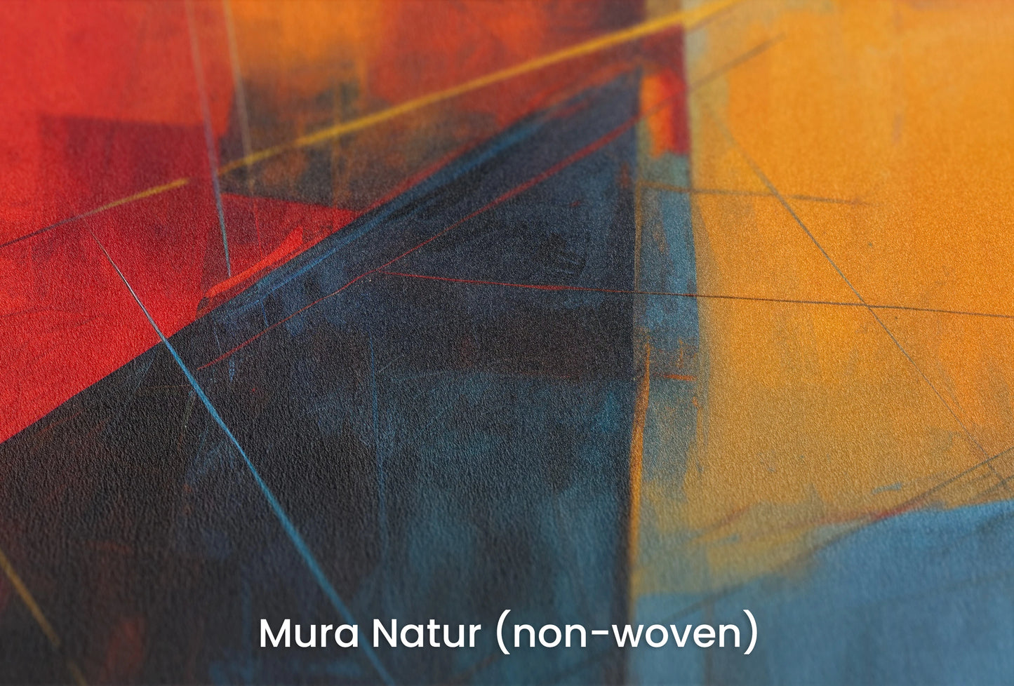 Zbliżenie na artystyczną fototapetę o nazwie Fiery Geometry na podłożu Mura Natur (non-woven) - naturalne i ekologiczne podłoże.