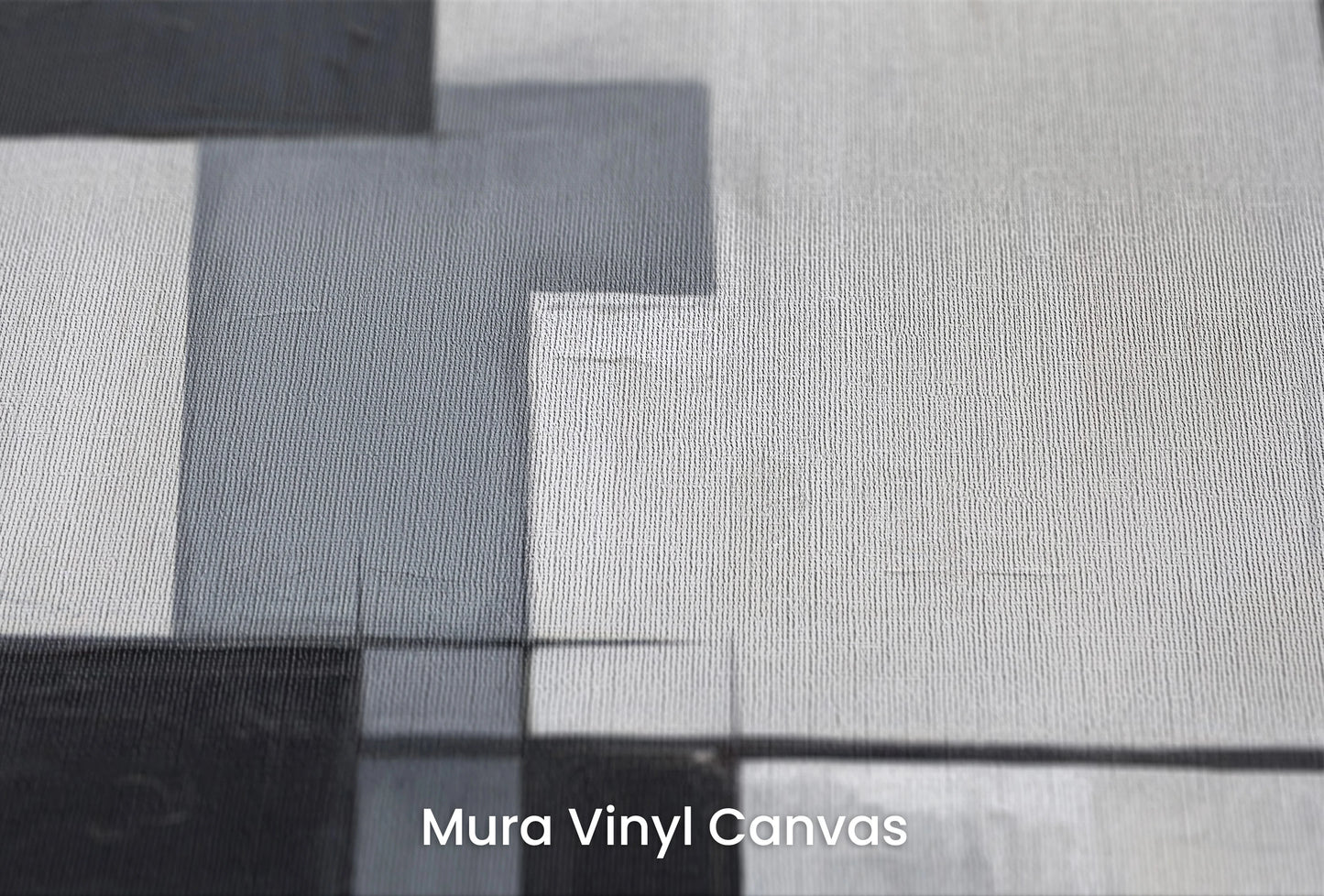 Zbliżenie na artystyczną fototapetę o nazwie Monochromatic Mosaic na podłożu Mura Vinyl Canvas - faktura naturalnego płótna.