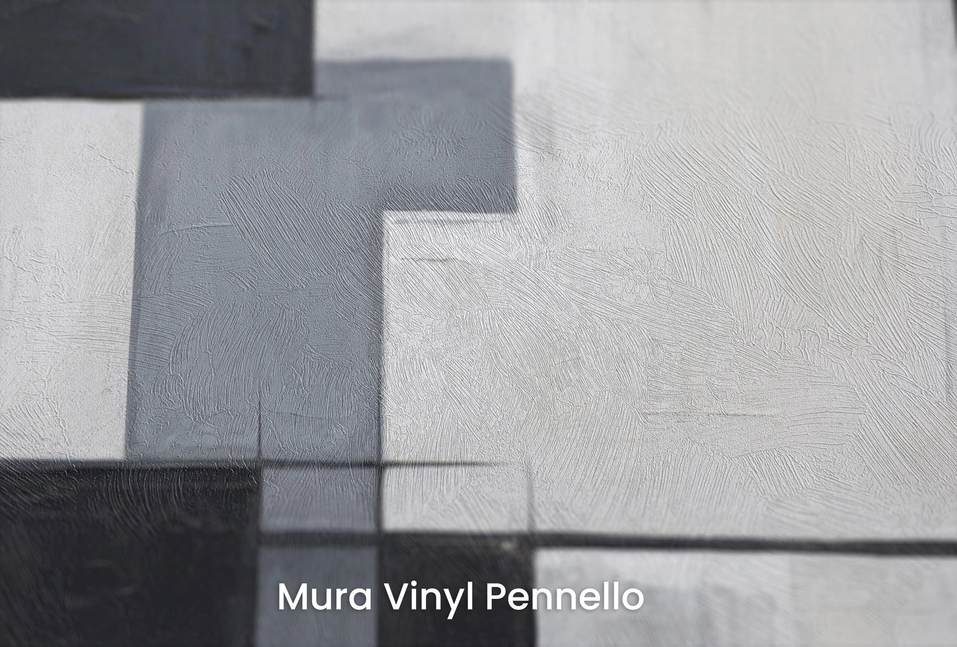 Zbliżenie na artystyczną fototapetę o nazwie Monochromatic Mosaic na podłożu Mura Vinyl Pennello - faktura pociągnięć pędzla malarskiego.