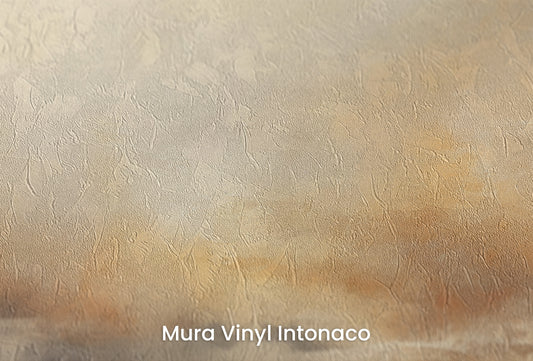 Zbliżenie na artystyczną fototapetę o nazwie HORIZON GLOW na podłożu Mura Vinyl Intonaco - struktura tartego tynku.