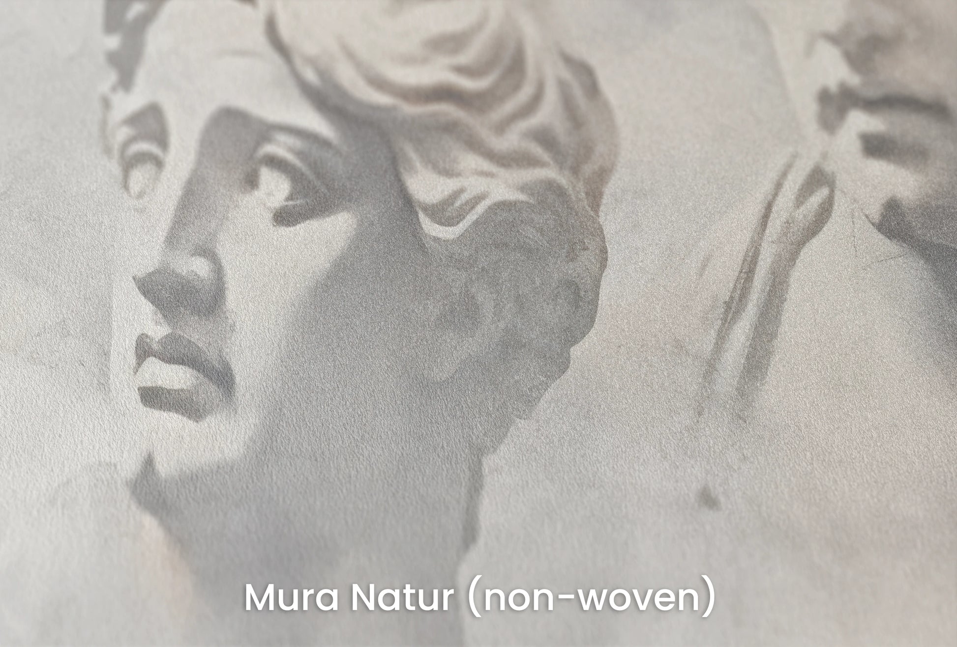Zbliżenie na artystyczną fototapetę o nazwie Apollo and Daphne na podłożu Mura Natur (non-woven) - naturalne i ekologiczne podłoże.