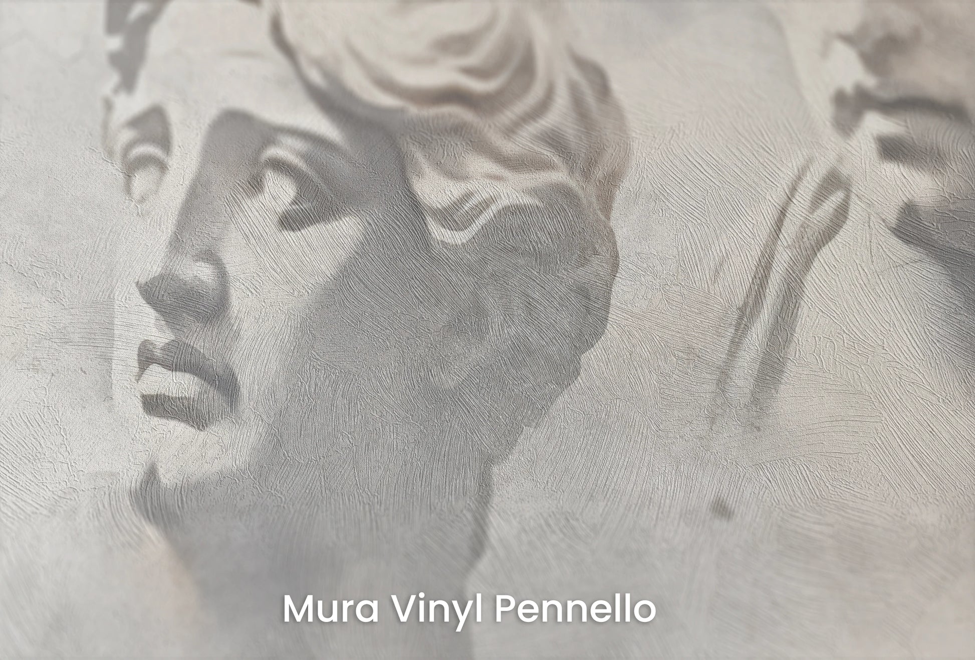 Zbliżenie na artystyczną fototapetę o nazwie Apollo and Daphne na podłożu Mura Vinyl Pennello - faktura pociągnięć pędzla malarskiego.