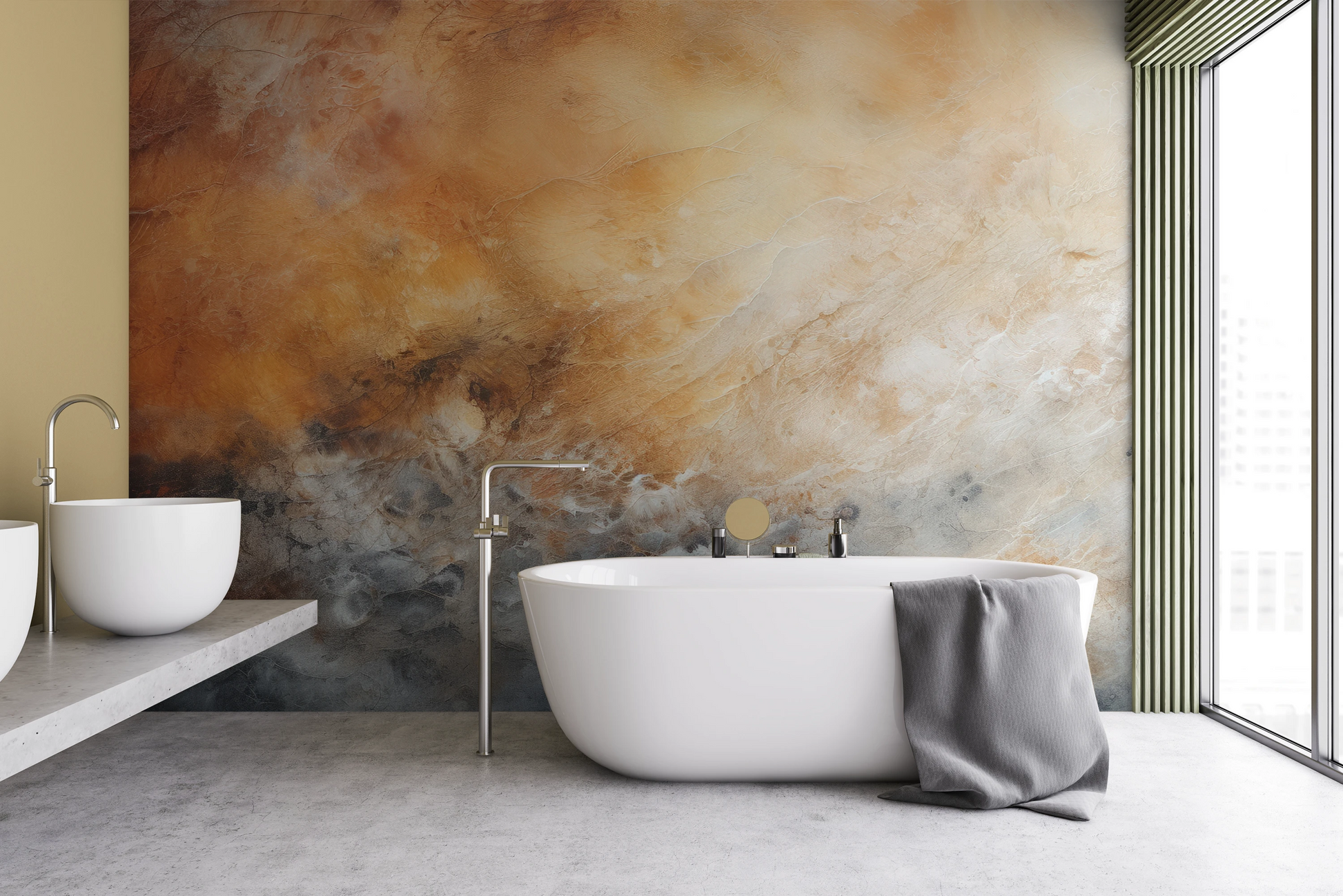 Fototapeta artystyczna o nazwie Venusian Haze pokazana w aranżacji wnętrza.