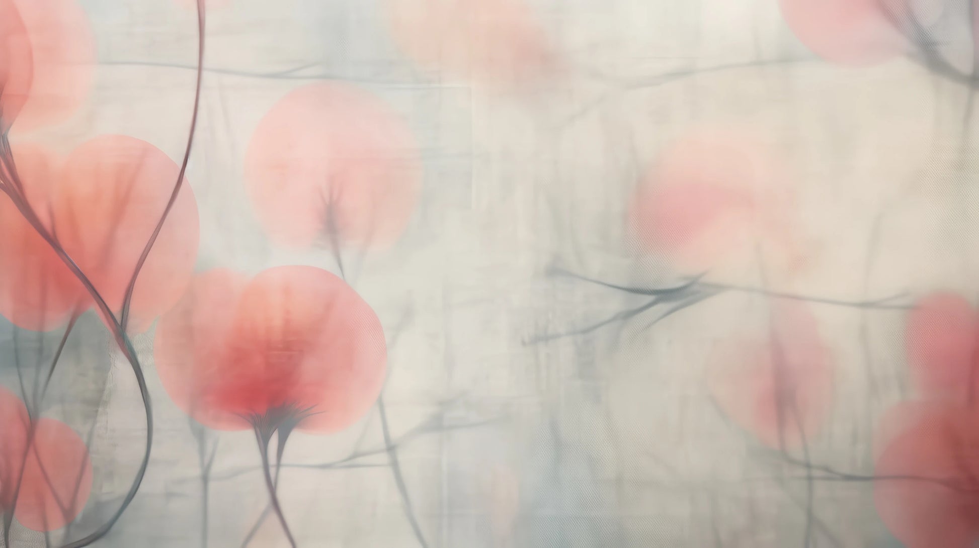 Prezentacja całego wzoru fototapety o nazwie Misty Flora Softness