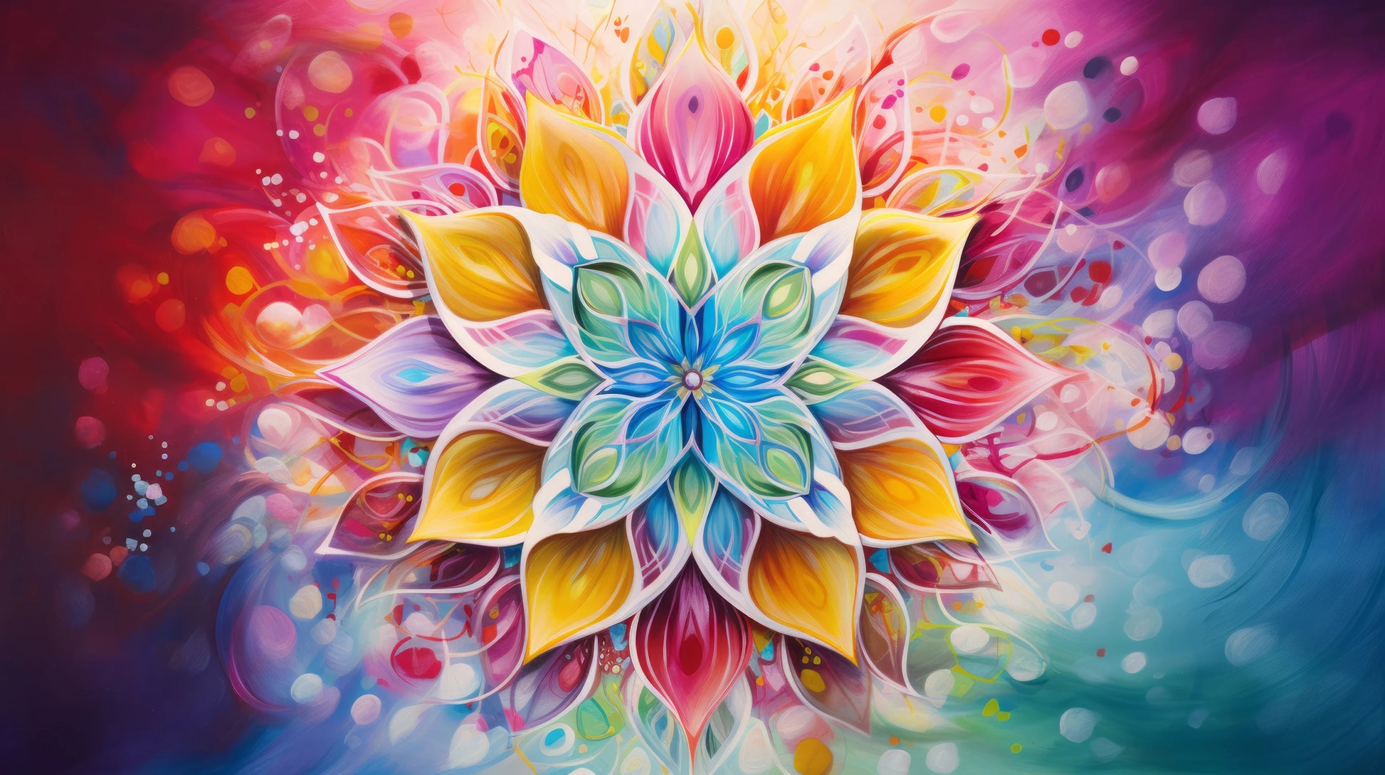 Prezentacja całego wzoru fototapety o nazwie Harmonic Lotus