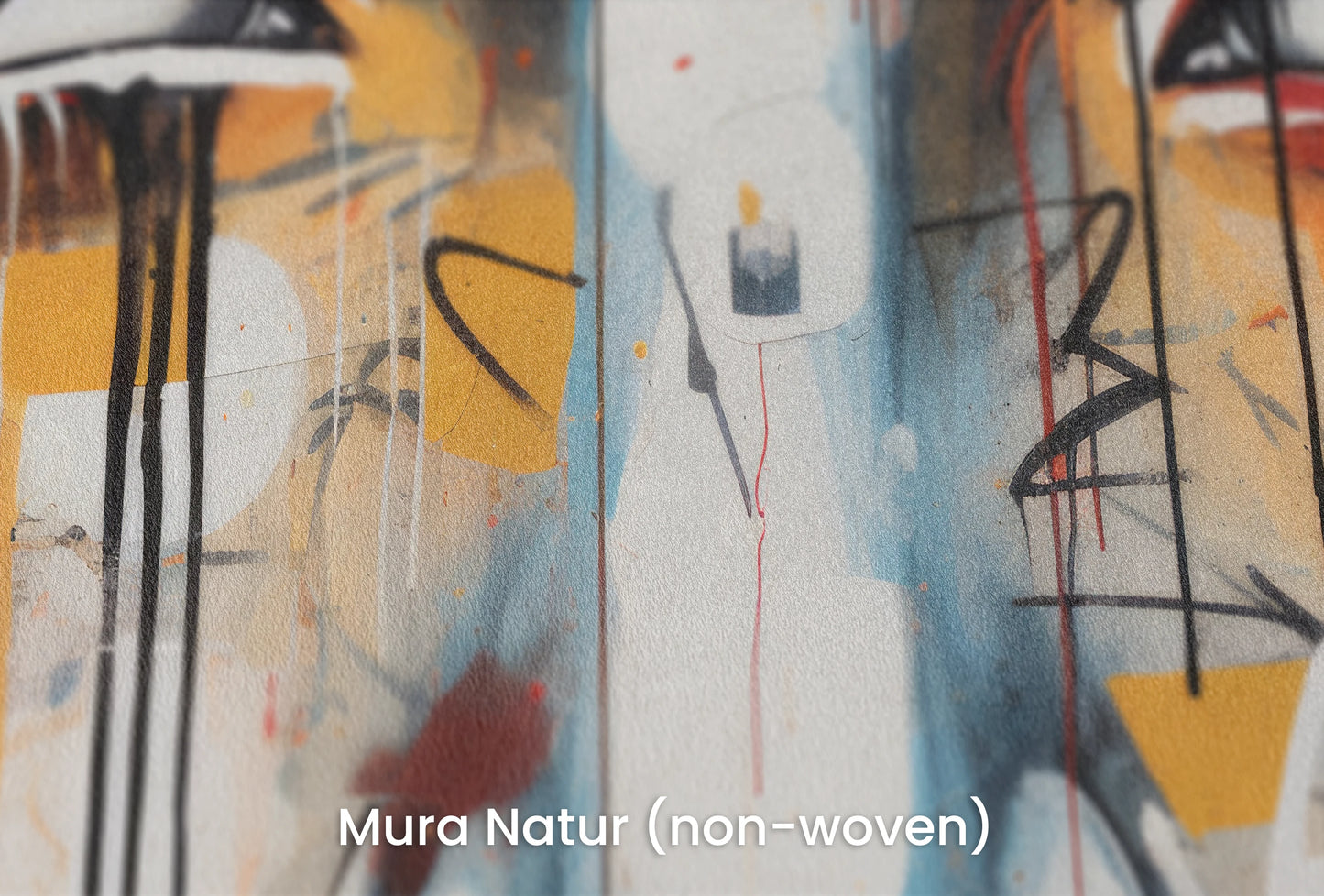 Zbliżenie na artystyczną fototapetę o nazwie Urban Gaze Fragment na podłożu Mura Natur (non-woven) - naturalne i ekologiczne podłoże.