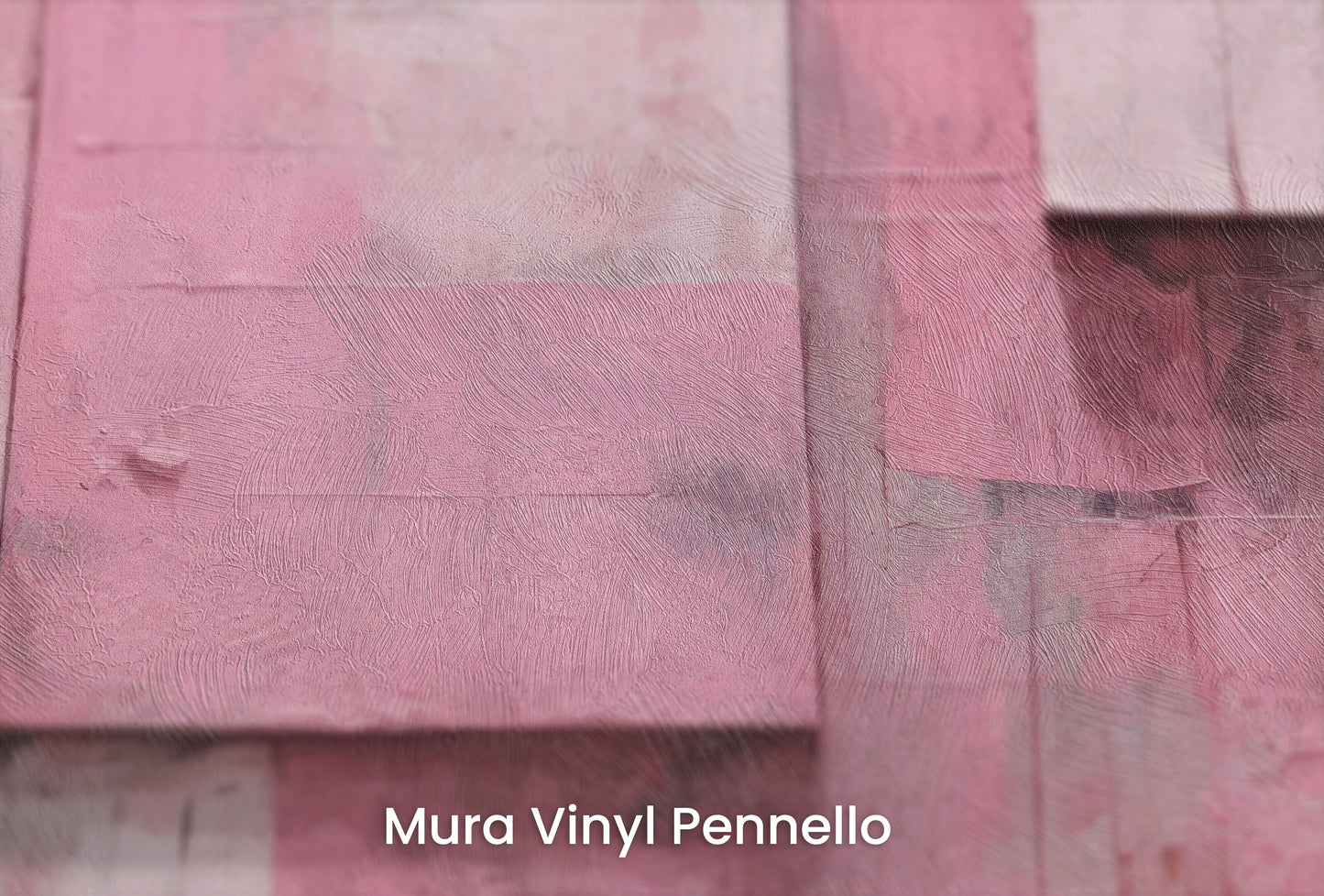 Zbliżenie na artystyczną fototapetę o nazwie Pink Bricks na podłożu Mura Vinyl Pennello - faktura pociągnięć pędzla malarskiego.